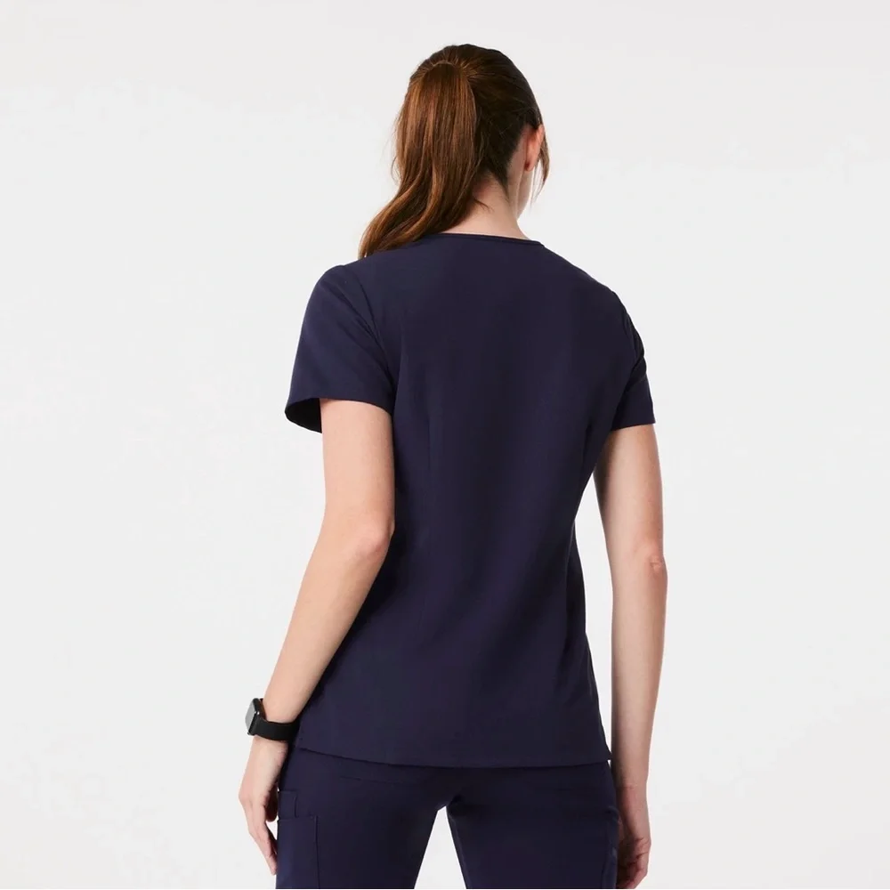 Figs Navy Blue Catarina One Pocket V-Neck Women's Scrub Top Size XL Petite - Picture 9 of 9